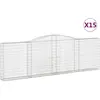 vidaXL Paniers à gabions arqués 15 pcs 400x30x120/140 cm Fer galvanisé
