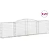 vidaXL Paniers à gabions arqués 20 pcs 400x30x100/120 cm Fer galvanisé