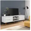 vidaXL Meuble TV MOLDE Blanc 158x40x49 cm Bois de pin massif