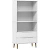 vidaXL Bibliothèque MOLDE Blanc 85x35x170,5 cm Bois massif de pin
