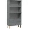 vidaXL Bibliothèque MOLDE Gris 85x35x170,5 cm Bois massif de pin