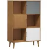 vidaXL Bibliothèque MOLDE Marron 90x35x133,5 cm Bois massif de pin