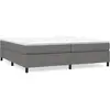 vidaXL Sommier à lattes de lit avec matelas Gris foncé 200x200cm Tissu