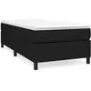 vidaXL Sommier à lattes de lit avec matelas Noir 100x200 cm Tissu