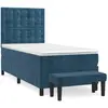 vidaXL Boxspring met matras fluweel donkerblauw 90x190 cm3138059