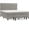 vidaXL Sommier à lattes de lit et matelas Gris clair 180x200cm Velours