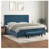 vidaXL Sommier à lattes de lit et matelas Bleu foncé 200x200cm Velours