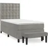 vidaXL Sommier à lattes de lit et matelas Gris clair 80x200 cm Velours