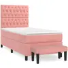 vidaXL Sommier à lattes de lit et matelas Rose 80x200 cm Velours