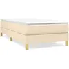 vidaXL Sommier à lattes de lit et matelas Crème 90x190 cm Tissu