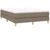 vidaXL Sommier à lattes de lit avec matelas Taupe 140x190 cm Tissu