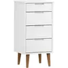 vidaXL Commode MOLDE Blanc 40x35x82 cm Bois de pin massif