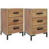 vidaXL Tables de chevet 2 pcs 40x30x55 cm Bois de pin massif