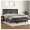vidaXL Sommier à lattes de lit et matelas Gris foncé 200x200cm Velours
