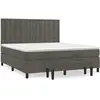 vidaXL Sommier à lattes de lit et matelas Gris foncé 160x200cm Velours