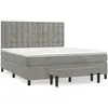 vidaXL Sommier à lattes de lit et matelas Gris clair 160x200cm Velours