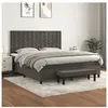 vidaXL Sommier à lattes de lit et matelas Gris foncé 180x200cm Velours