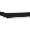 vidaXL Sommier à lattes de lit avec matelas Noir 200x200 cm Tissu