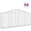 vidaXL Paniers à gabions arqués 6 pcs 200x30x80/100 cm Fer galvanisé