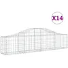 vidaXL Paniers à gabions arqués 14 pcs 200x30x40/60 cm Fer galvanisé