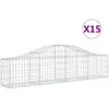 vidaXL Paniers à gabions arqués 15 pcs 200x30x40/60 cm Fer galvanisé