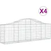 vidaXL Paniers à gabions arqués 4 pcs 200x30x60/80 cm Fer galvanisé