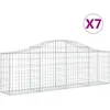 vidaXL Paniers à gabions arqués 7 pcs 200x30x60/80 cm Fer galvanisé