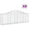 vidaXL Paniers à gabions arqués 8 pcs 200x30x60/80 cm Fer galvanisé