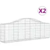 vidaXL Paniers à gabions arqués 2 pcs 200x30x60/80 cm Fer galvanisé