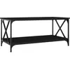 vidaXL Table basse Noir 100x50x45 cm Bois d'ingénierie et fer
