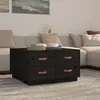 vidaXL Table basse Noir 80x80x45 cm Bois massif de pin