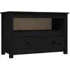 vidaXL Meuble TV Noir 79x35x52 cm Bois de pin massif
