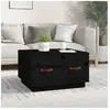 vidaXL Table basse Noir 60x53x35 cm Bois massif de pin