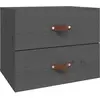 vidaXL Table de chevet murale Gris 50x36x40 cm