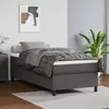 vidaXL Sommier à lattes de lit avec matelas Gris 100x200 cm Similicuir