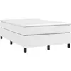 vidaXL Sommier à lattes de lit avec matelas Blanc 120x200cm Similicuir