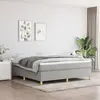 vidaXL Sommier à lattes de lit avec matelas Gris clair 180x200cm Tissu