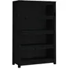 vidaXL Bibliothèque Noir 80x35x126 cm Bois de pin massif