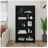 vidaXL Bibliothèque Noir 80x35x154 cm Bois de pin massif