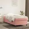 vidaXL Sommier à lattes de lit avec matelas Rose 100x200 cm Velours