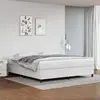 vidaXL Sommier à lattes de lit avec matelas Blanc 200x200cm Similicuir