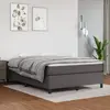 vidaXL Sommier à lattes de lit avec matelas Gris 140x200 cm Similicuir