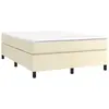 vidaXL Sommier à lattes de lit avec matelas Crème 140x190cm Similicuir
