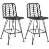 vidaXL Tabourets de bar 2 pcs Noir 45x56x103,5 cm Résine tressée acier