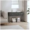 vidaXL Table console Gris 114x40x75 cm Bois massif de pin
