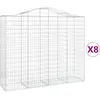 vidaXL Paniers à gabions arqués 8 pcs 200x50x160/180 cm Fer galvanisé