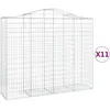 vidaXL Paniers à gabions arqués 11 pcs 200x50x160/180 cm Fer galvanisé