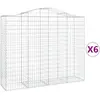 vidaXL Paniers à gabions arqués 6 pcs 200x50x160/180 cm Fer galvanisé