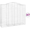 vidaXL Paniers à gabions arqués 7 pcs 200x50x160/180 cm Fer galvanisé