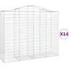 vidaXL Paniers à gabions arqués 14 pcs 200x50x160/180 cm Fer galvanisé